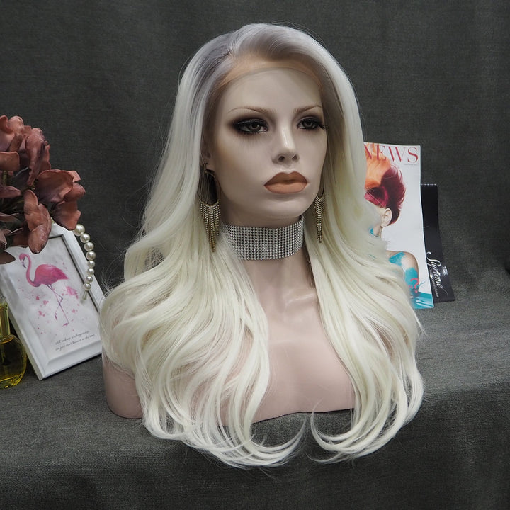Imstyle Tiffany layer cut blonde with Grey root lace front Wig Daily wear 24 inches - Imstylewigs
