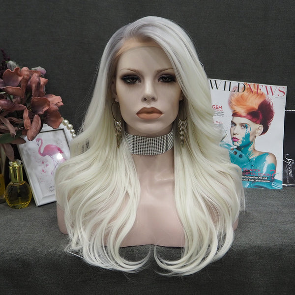 Imstyle Tiffany layer cut blonde with Grey root lace front Wig Daily wear 24 inches - Imstylewigs