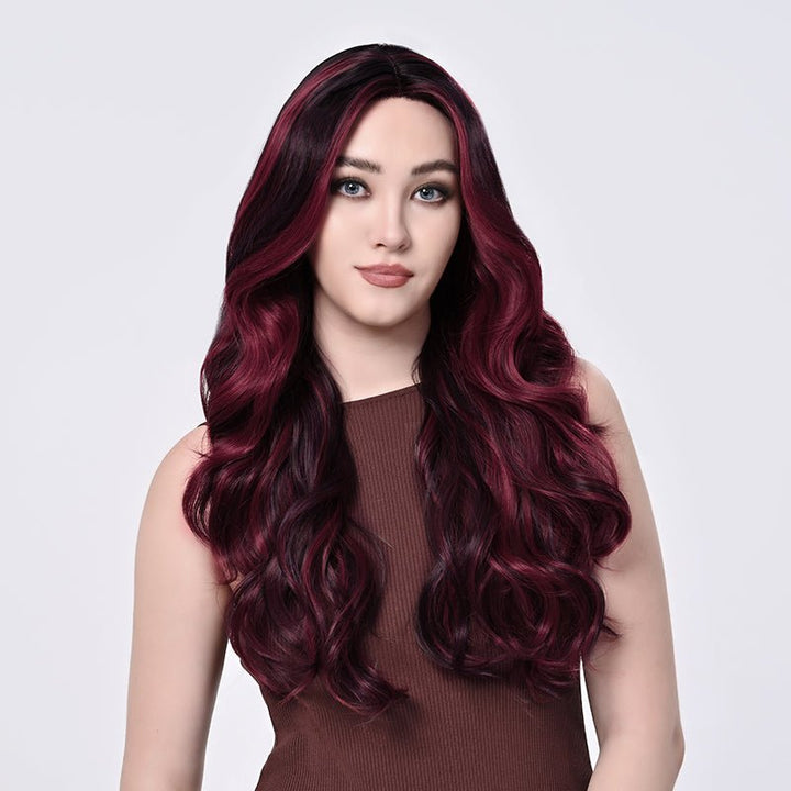 Imstylewigs 26 inches Highlight burgurdy body wave lace wigs - Imstylewigs