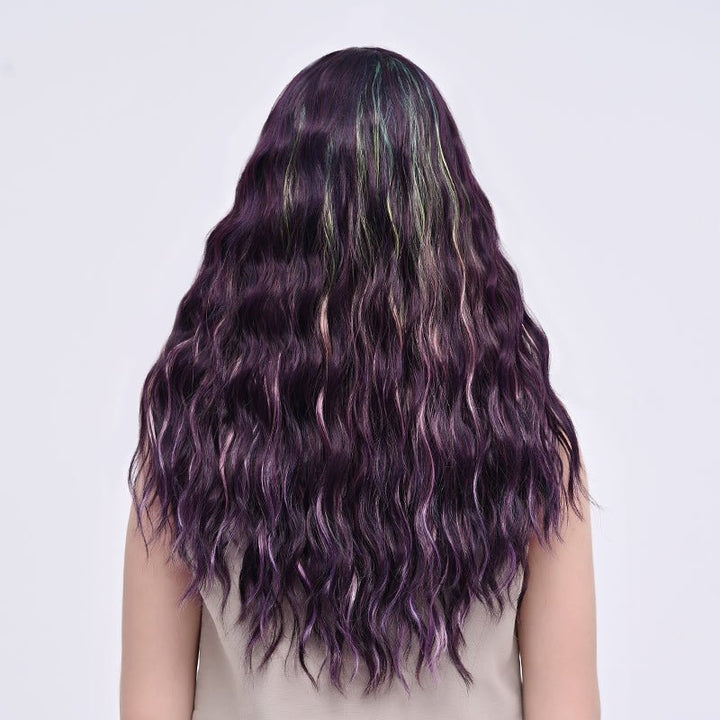 Imstylewigs 26 inches Highlight purple water wave lace wigs - Imstylewigs