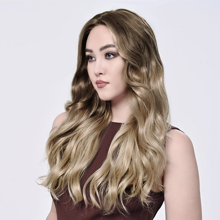 Imstylewigs 26 inches Ombre dark blonde body wavy lace wigs - Imstylewigs