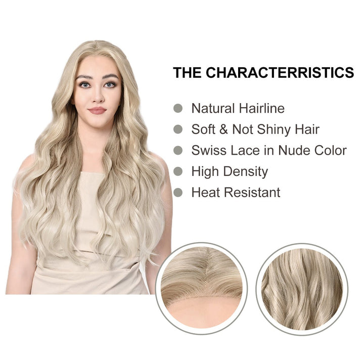 Imstylewigs 28 inches Blonde ombre body wave lace wigs - Imstylewigs
