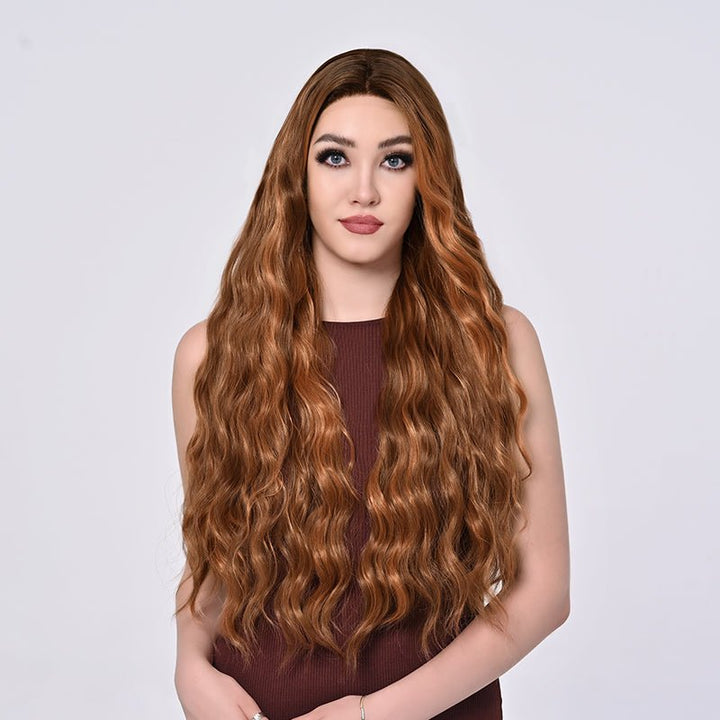 Imstylewigs 32 inches High light honey brown body wavy lace wigs - Imstylewigs