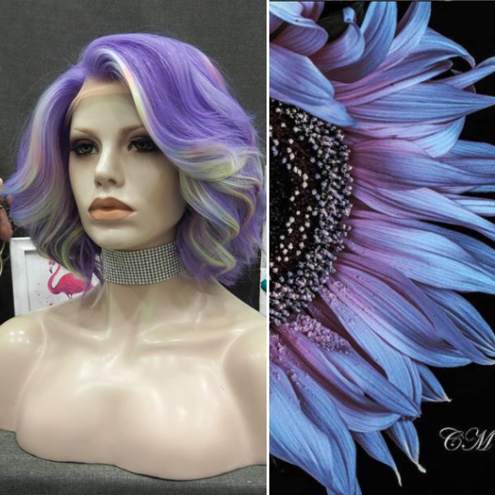 Kaia-Purple Rainbow Short lace front Wig For Egirl - Imstyle-wigs