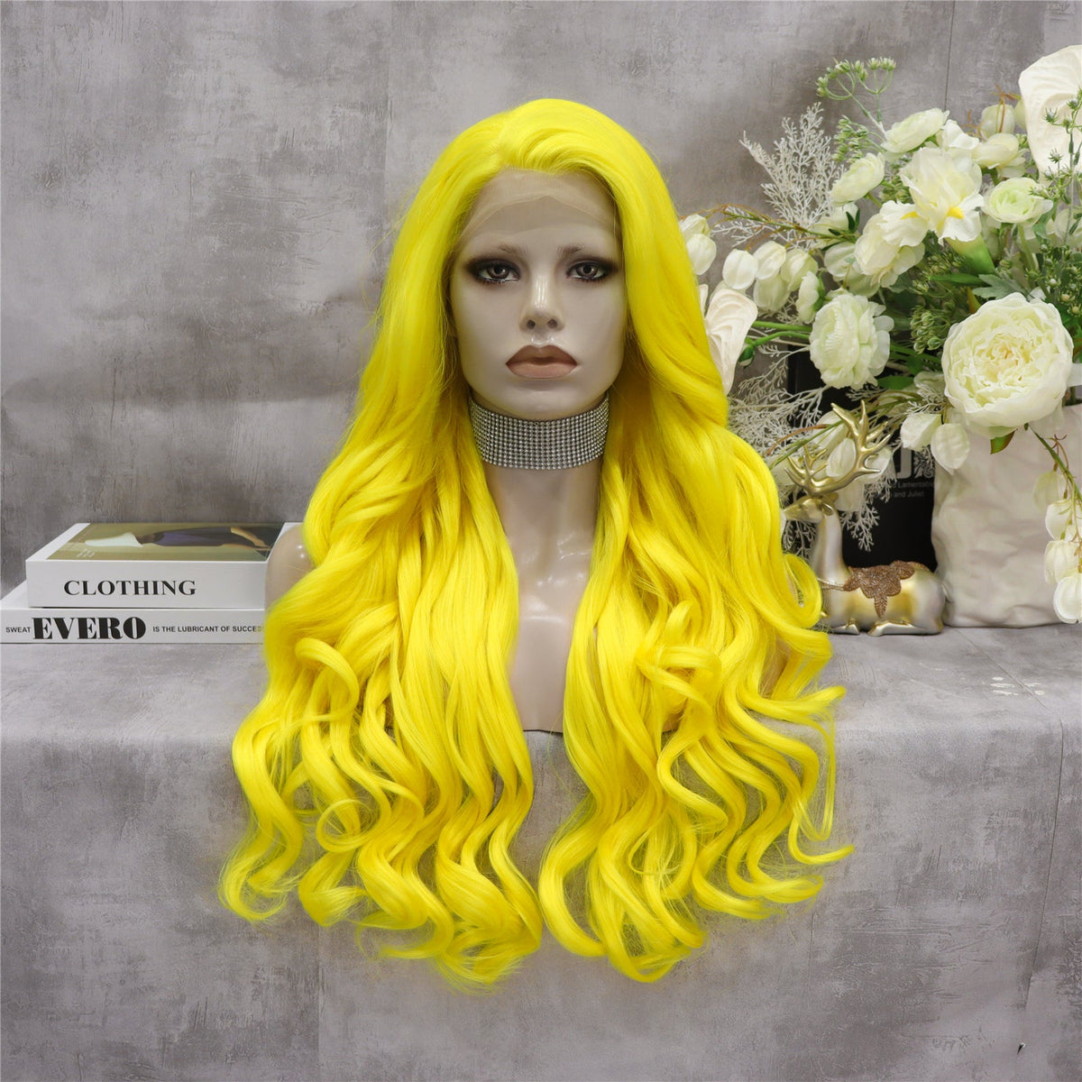 Bobbi  26” LEMON ? YELLOW Lace Front Wig *NWT*? lemon-soda-neon-yellow-long-  main image 2