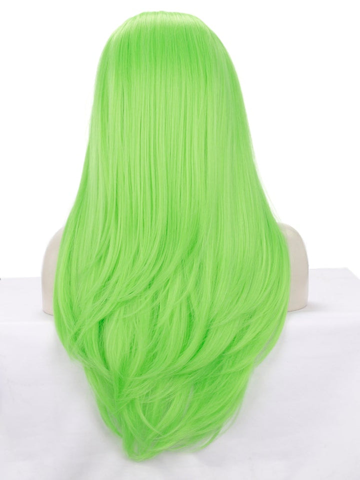 Lime Green Lace Front Synthetic Wig For Drag Show - Imstyle-wigs