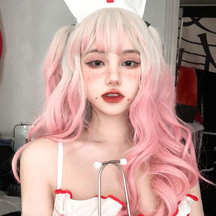 Lolita Long Wavy Gradient Pink Cute Party Wigs for Women Girls - Imstyle-wigs
