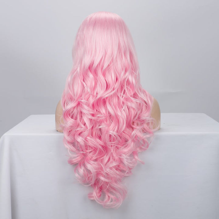 Mary Jane - Pink Long Wavy Synthetic Lace Front Wig - Imstyle-wigs
