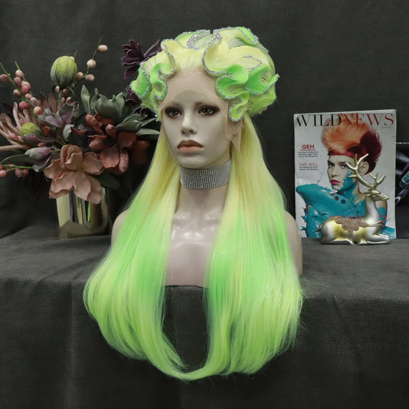 Moon Fluorescent Green Neon Lace Front Styled Wig – Imstylewigs