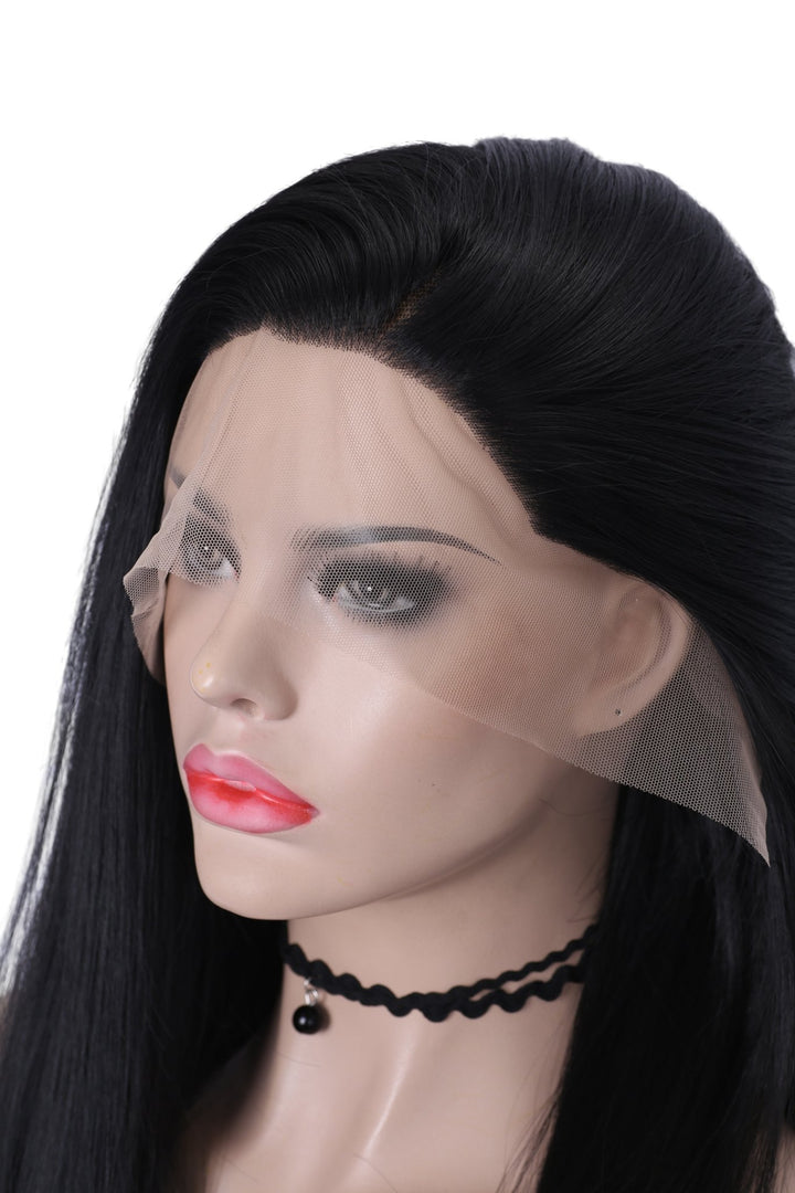 Obsidian - Natural Black Straight Synthetic Lace Front Wig For Drag - Imstyle-wigs
