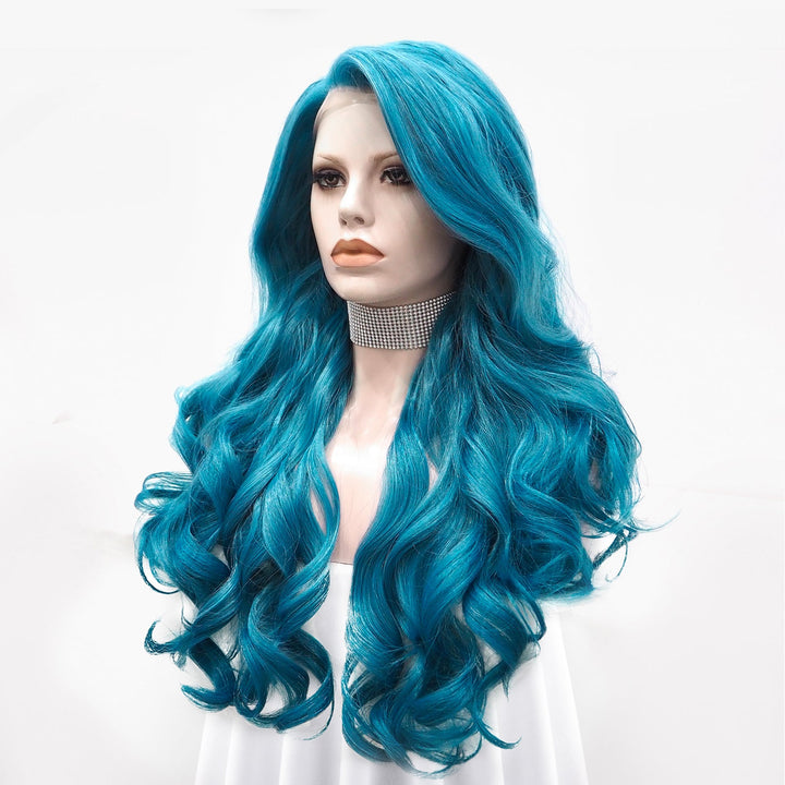 Ocean Blue Synthetic Lace Front Imstyle Wig For Women - Imstyle-wigs