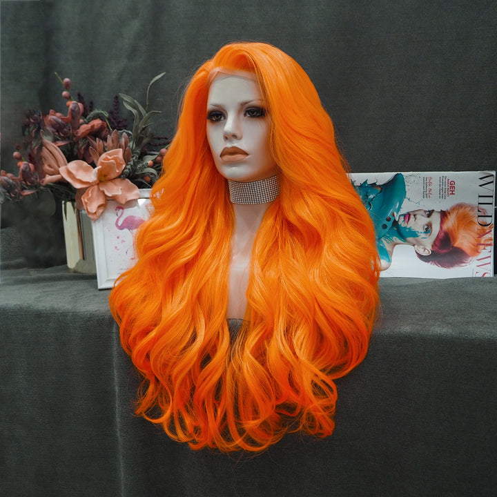 Orange Synthetic Charming Women Girls Lace Front Wig -Pre sale - Imstyle-wigs