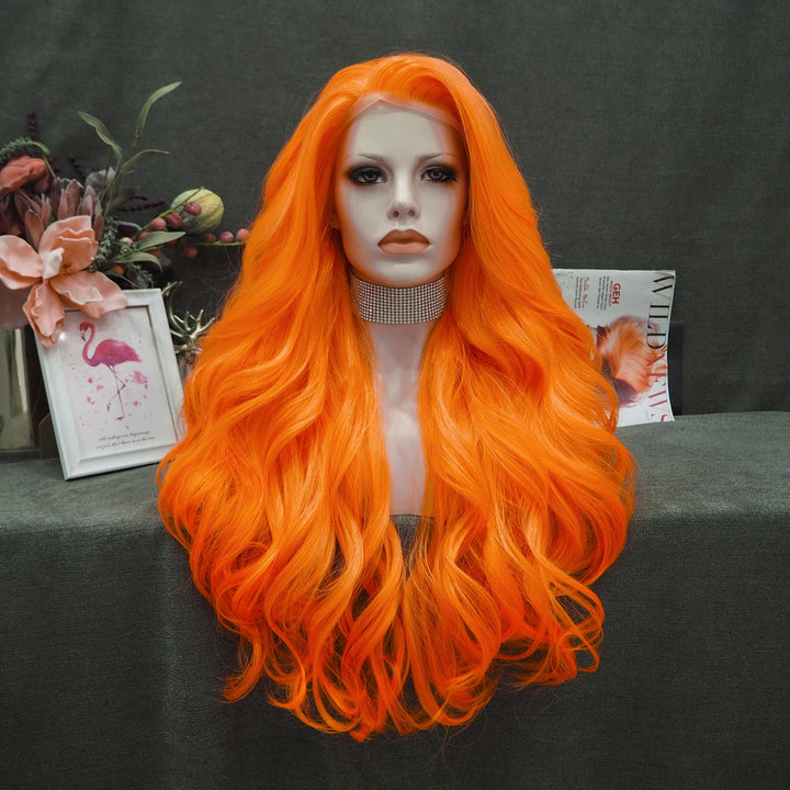Orange Synthetic Charming Women Girls Lace Front Wig -Pre sale - Imstyle-wigs