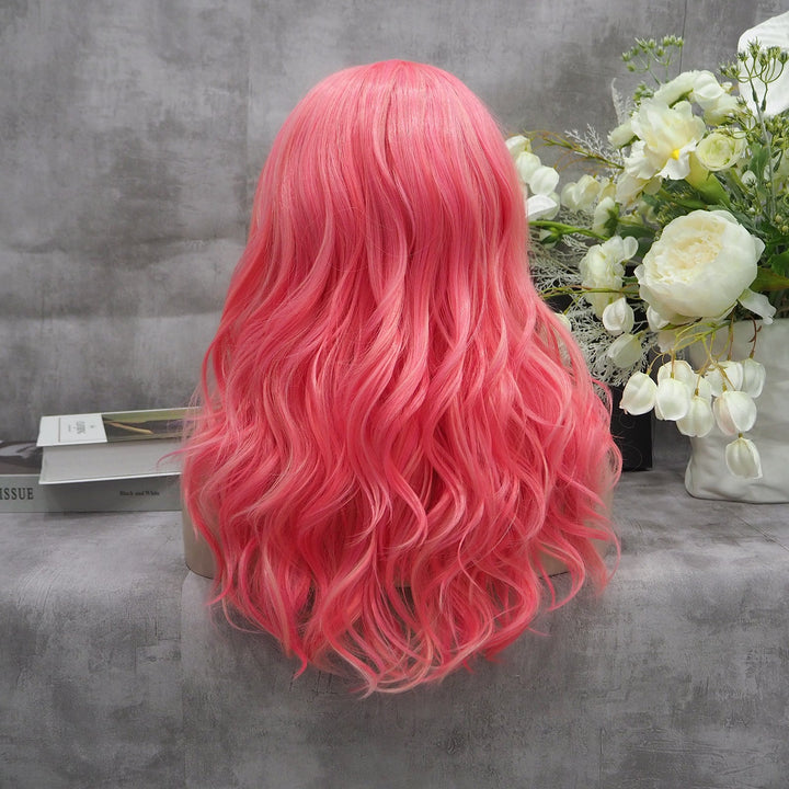 Peach Shoulder Wave Synthetic Lace Front Summer Wig - Imstyle-wigs