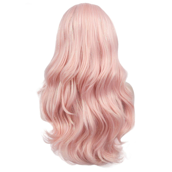 PINK-Tinsel Hair Synthetic Lace Front Wig - Imstyle-wigs