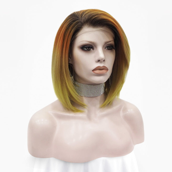 Platanus - Deciduous Leaf Color Shoulder Length Straigt Synthetic Lace Front Wig - Imstyle-wigs