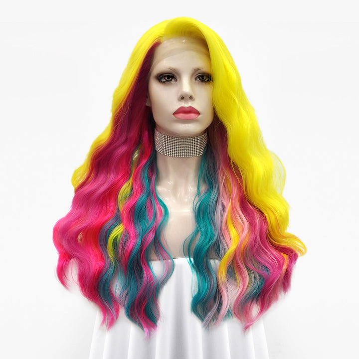 Pride Month Rainbow Wave Long Lace Front Synthetic Imstyle Wig - Imstyle-wigs