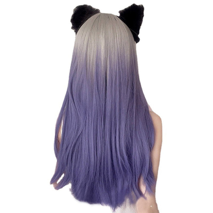 Purple Gradient With Bangs Long Straight Lolita Wig - Imstyle-wigs