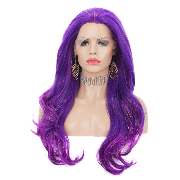 Purple Synthetic Lace Front Wig With Tinsel Hair - Imstyle-wigs