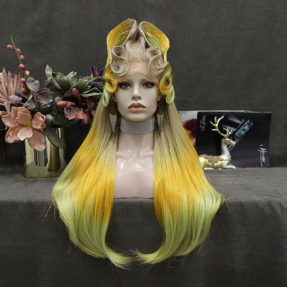 ?ROXANNE 22”  YELLOW OMBRÉ LACE FRONT WIG *NWT* Amazon.com : Orange Wigs for Women Handmade Lace Front Wig  main image 2