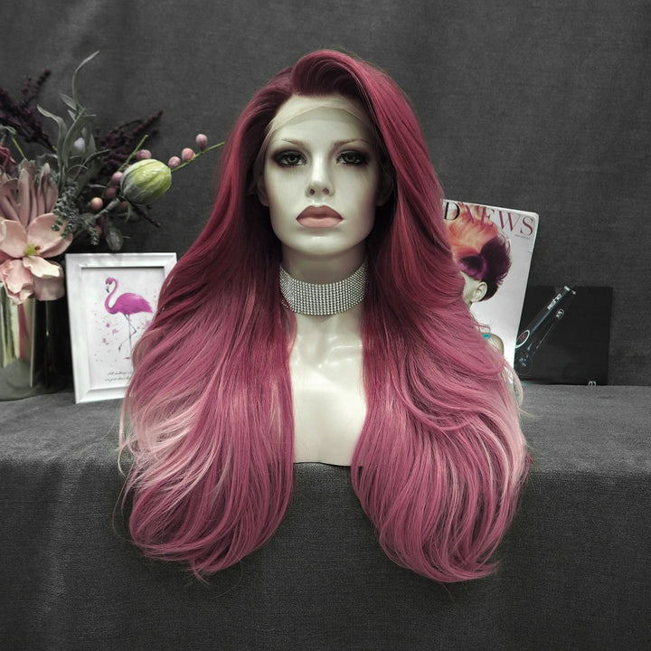 Rosa Cathayensis Synthetic Lace Front Imstyle Pink Hair - Imstyle-wigs