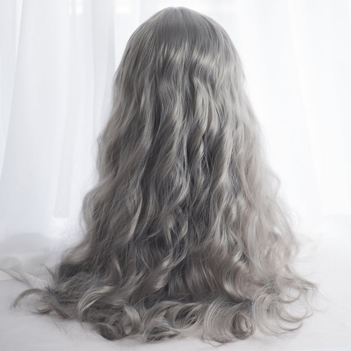 Smoky Gray Gradient Light Gray Long Wavy Synthetic Lolita JK Wigs - Imstyle-wigs
