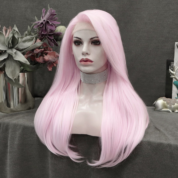 Tulip Pink Wavy Synthetic 13*2 Lace Front Wig - Imstylewigs
